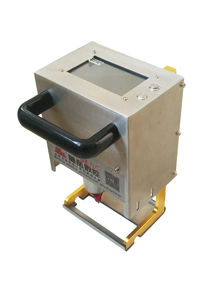 Kädessä pidettävä sähköinen kaiverruskone, kiskoteräsleimakoodauskone